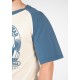 Logan Oversized - beżowo/niebieski t-shirt męski