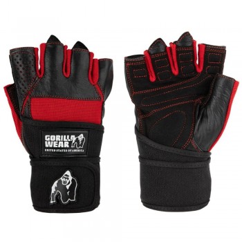 Dallas Wrist Wrap Gloves - czarno/czerwone rękawiczki treningowe
