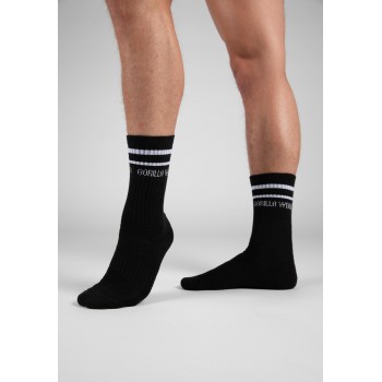 Crew Socks - czarne długie skarpetki 2pak