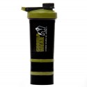 Shaker 2 GO - zielony shaker z pojemnikami na odżywki 500 ml