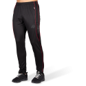 Branson Pants - czarno/czerwone spodnie sportowe z tkaniny mesh