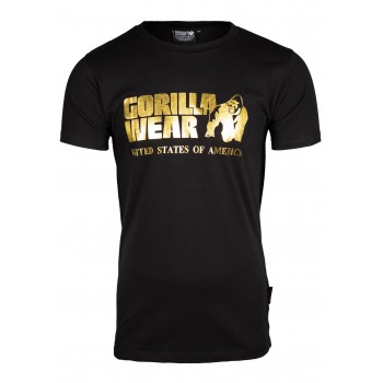 Classic T-shirt - czarno złota koszulka męska